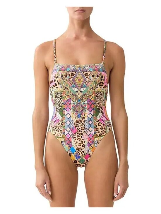 Camilla Other - NWT Camilla Straight Neck Double Strap One Piece Swimsuit Embrever Size Small
